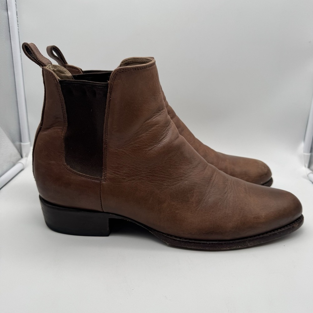 TECOVAS THE CHANCE Men's Size 12‎ D Chestnut Calfskin Cowboy Chelsea Boots